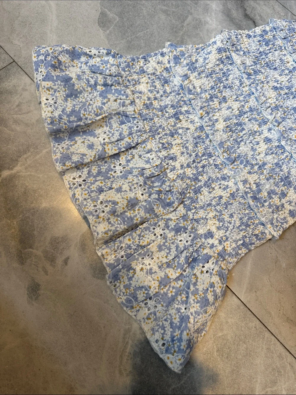 Katie J NYC Girl’s Evan Ruffled Dress Blue and White Floral print.